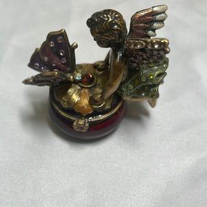 JAY STRONGWATER CUPID BUTTERFLY TRINKET BOX